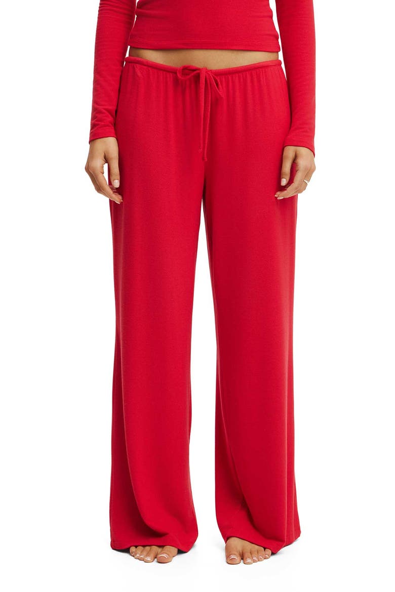 Women's Super Soft Low Rise Wide Leg Pant, Main, color, Cheeky Cherry