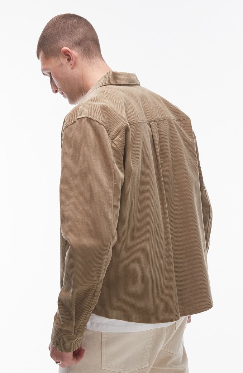 Topman Oversize Minicord Button-Up Shirt, Alternate, color, 