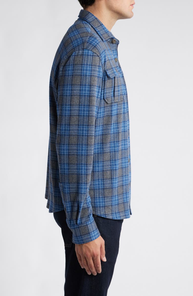 johnnie-O Waites Plaid Brushed Knit Button-Up Shirt, Alternate, color,