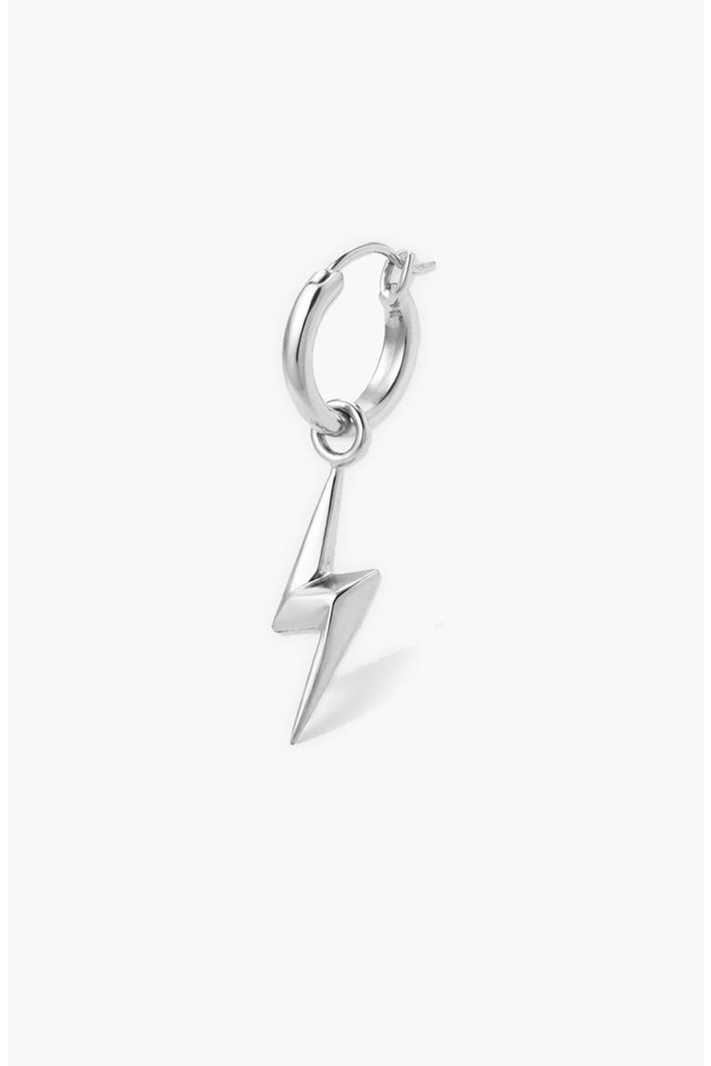 Lightning Single Hoop in Silver, Alternate, color, Silver