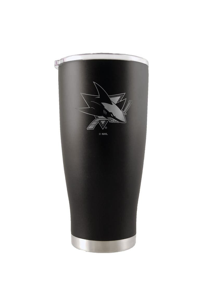 San Jose Sharks 20oz. Etched Team Logo Tumbler - Black, Main, color, Black