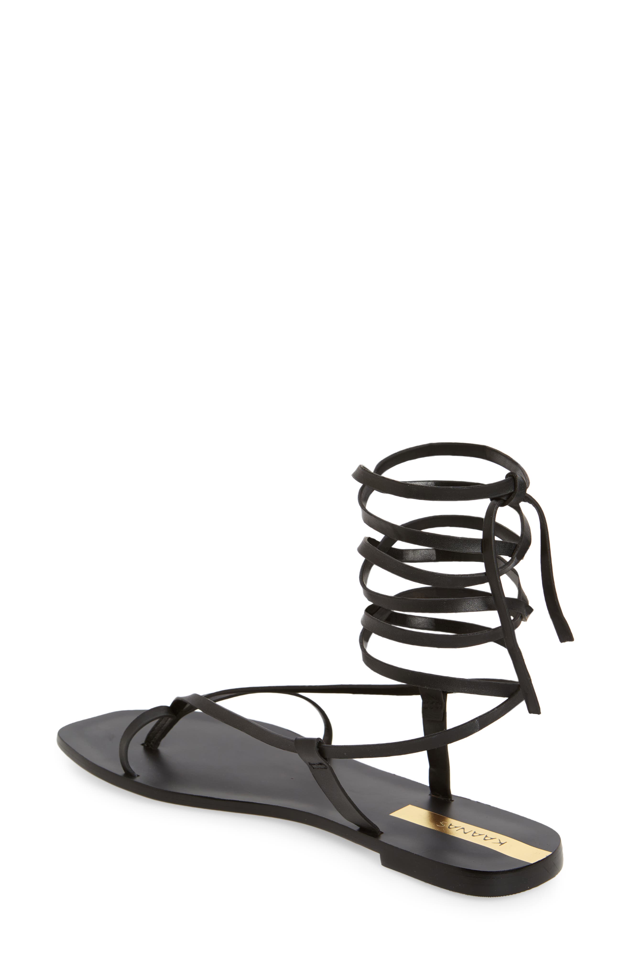 Kaanas Paloma Ankle Tie Flat Sandal, Alternate, color, 