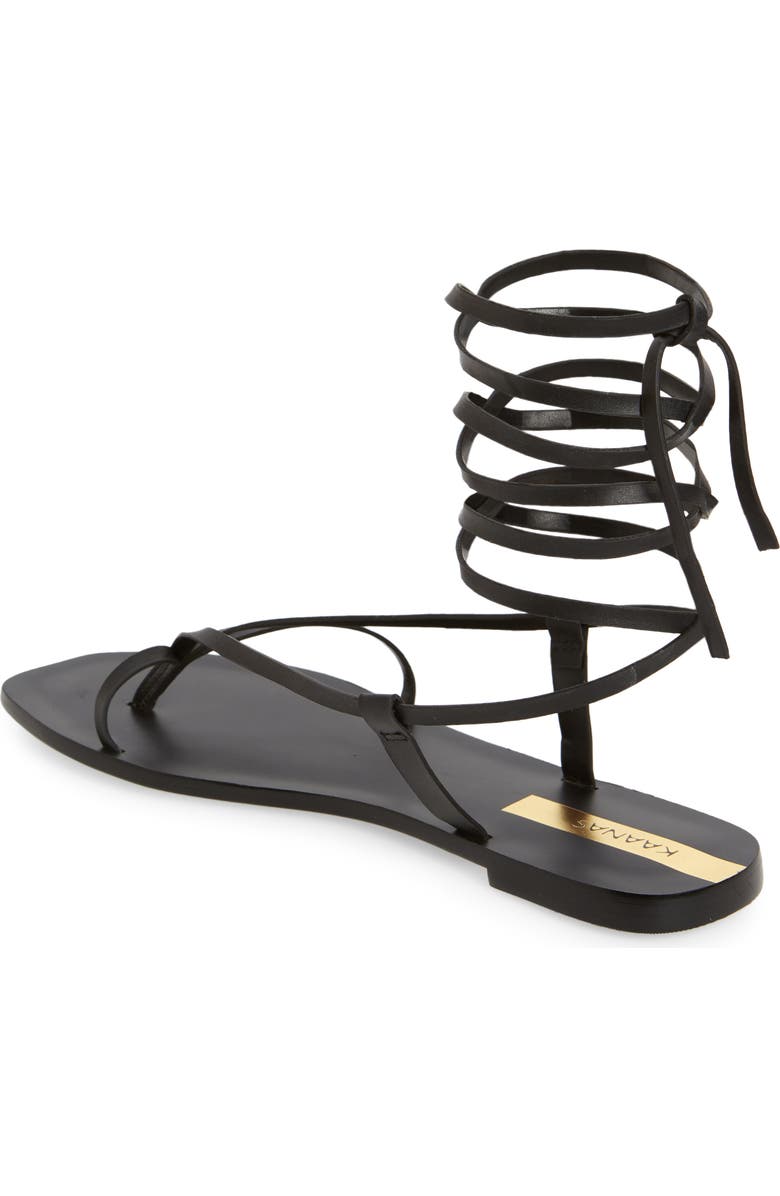 Kaanas Paloma Ankle Tie Flat Sandal, Alternate, color,