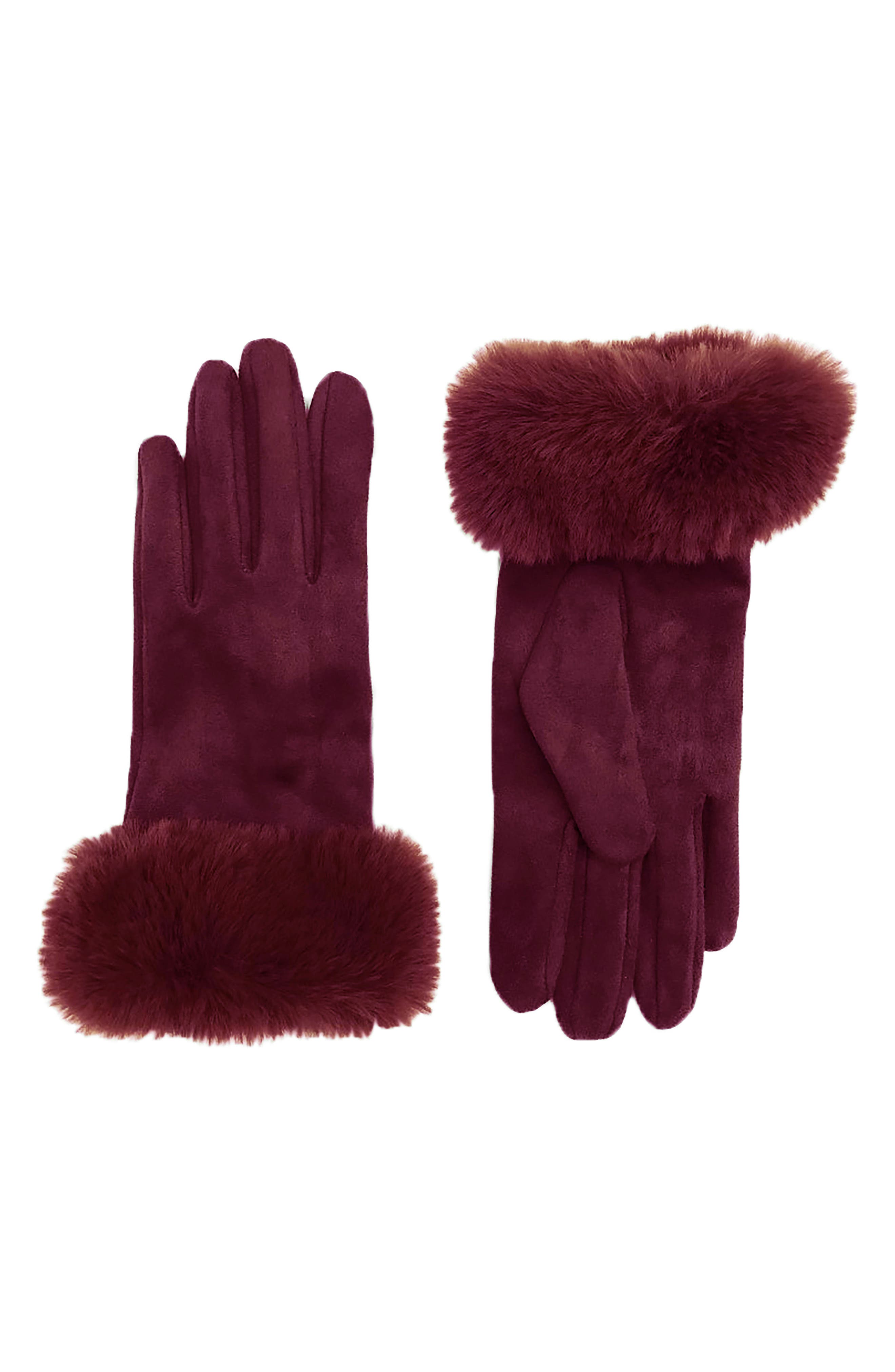 SURELL Faux Fur Cuff Gloves