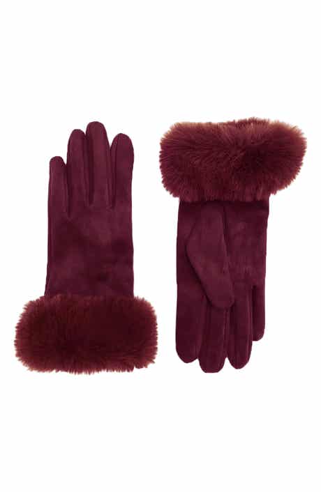 SURELL Faux Fur Cuff Gloves