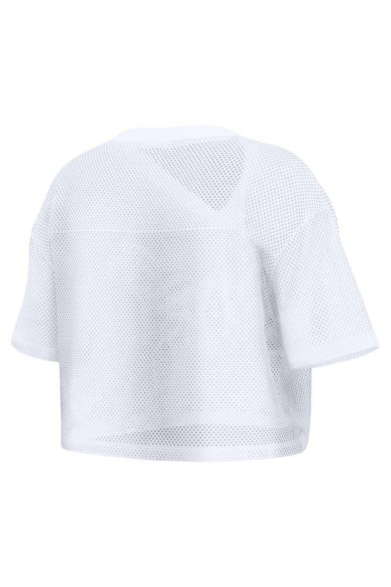 Women's Fanatics White Detroit Lions Oversized Mesh Cropped V-Neck Jersey, Alternate, color, White
