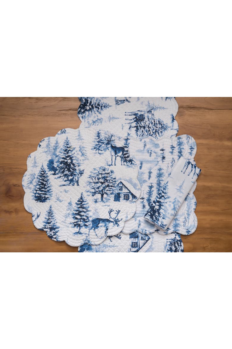 Frasier Table Runner 14" x 51", Alternate, color, Blue