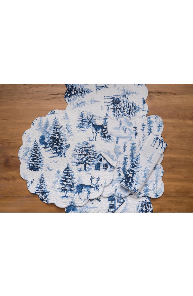 C&F Home Frasier Table Runner 14" x 51", Alternate, color, Blue