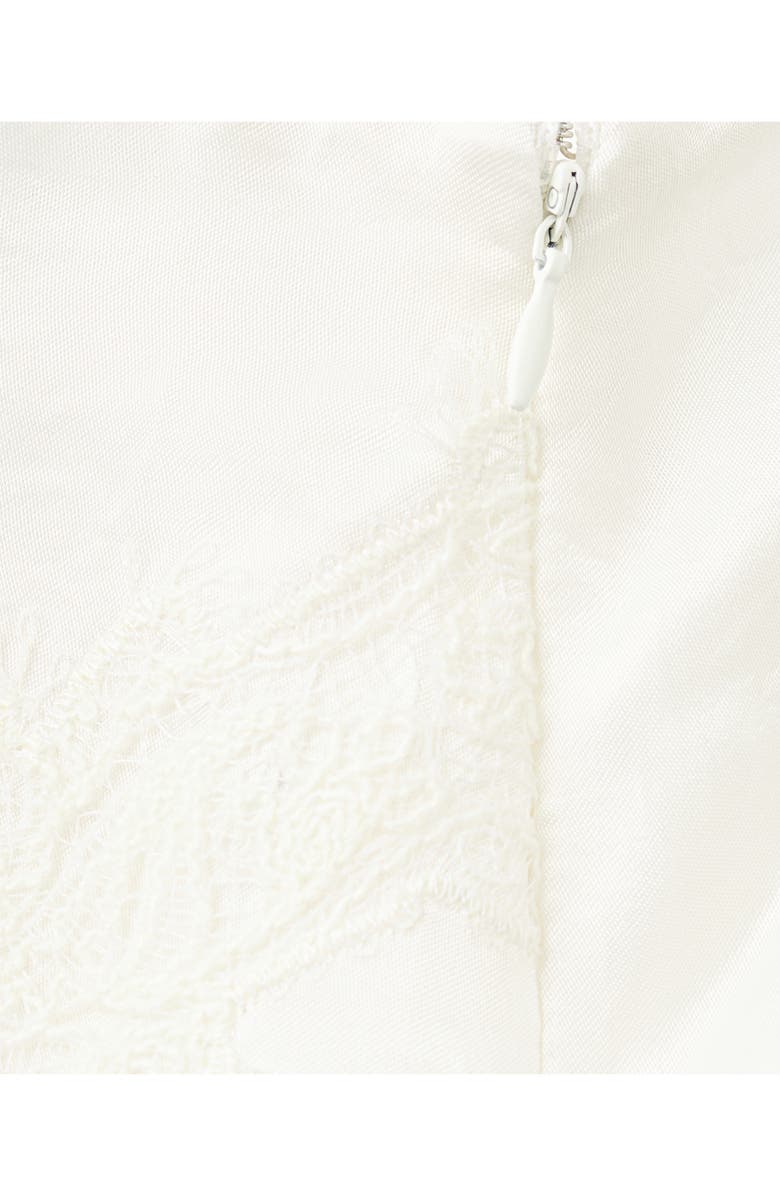 MANGO Lace Trim Satin Skirt, Alternate, color,