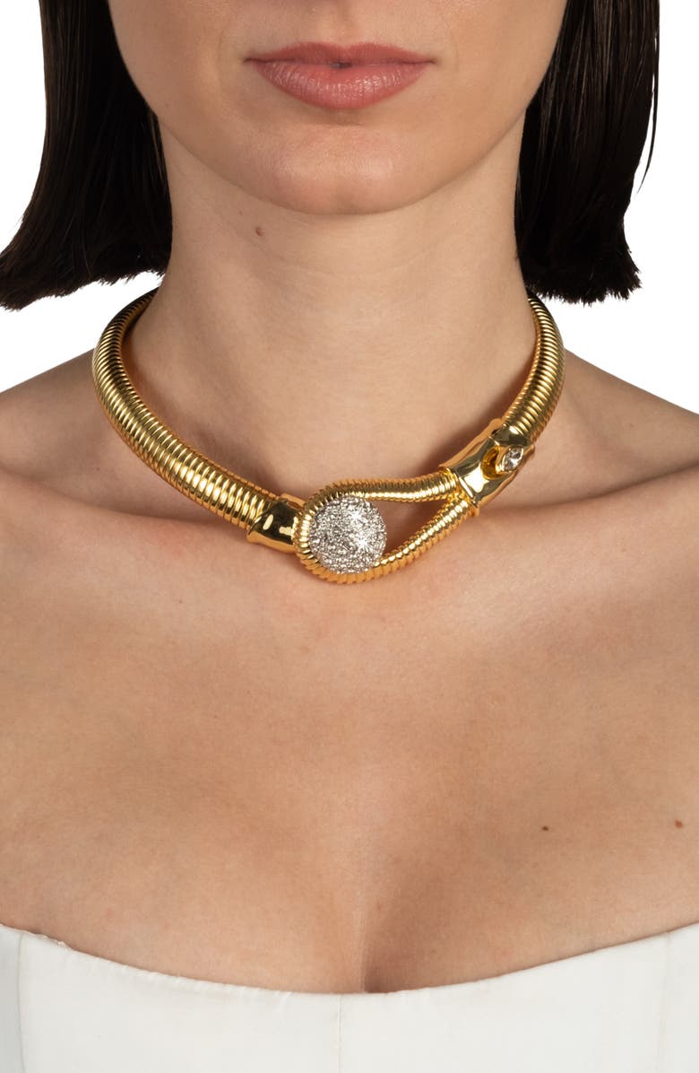Alexis Bittar Solanales Crystal Pavé Pebble Collar Necklace, Alternate, color, Crystals