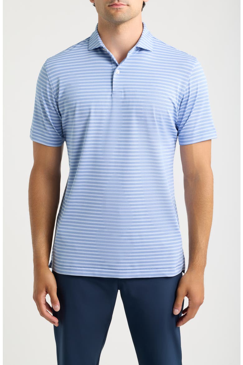 Crown Crafted Beam Performance Striped Polo, Main, color, WINDY BLUE