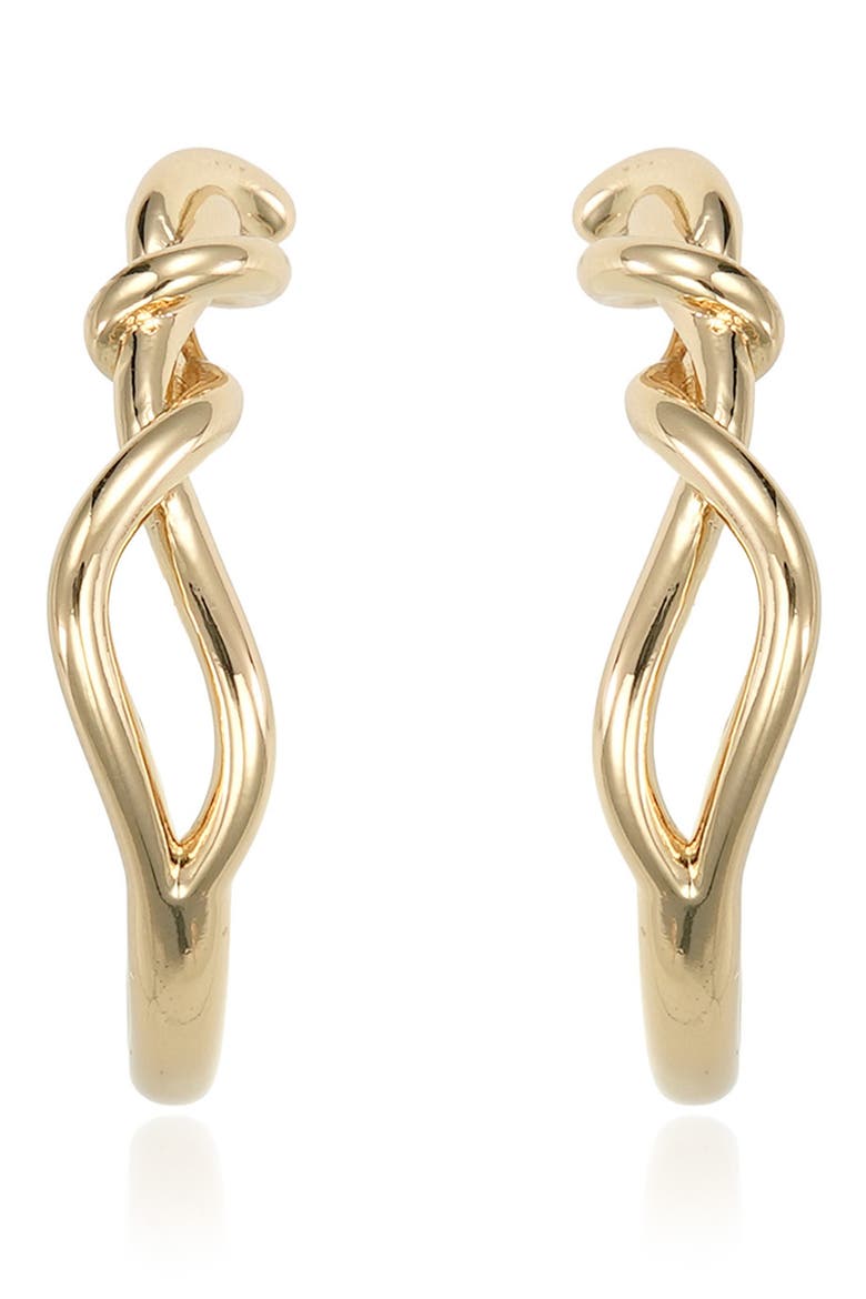 Twisted Medium Hoop Earrings, Alternate, color, GOLD