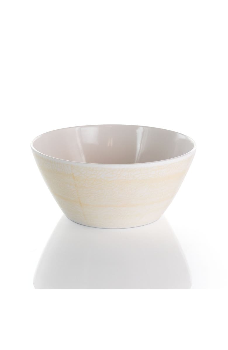 Elama Crafted Clay 12 Piece Lightweight Melamine Dinnerware Set, Alternate, color, White