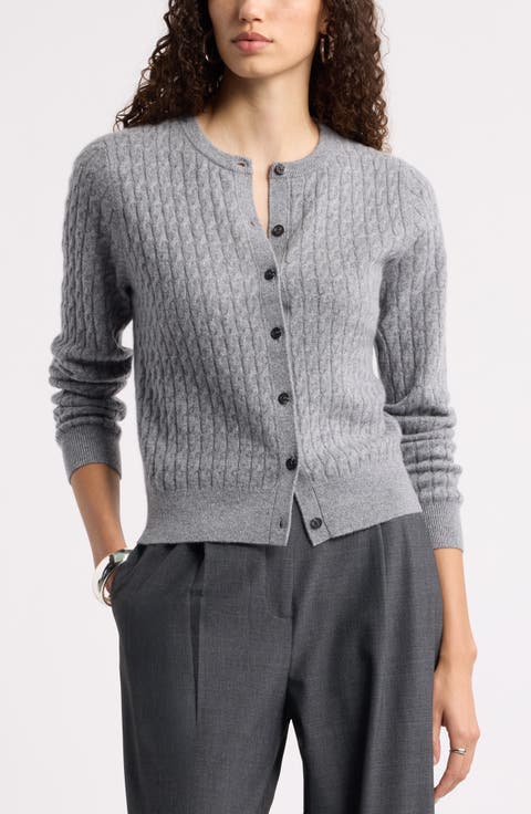 Cashmere Mini Cable Cardigan