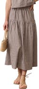 Marine Layer Gia Gingham Pima Cotton Poplin Skirt