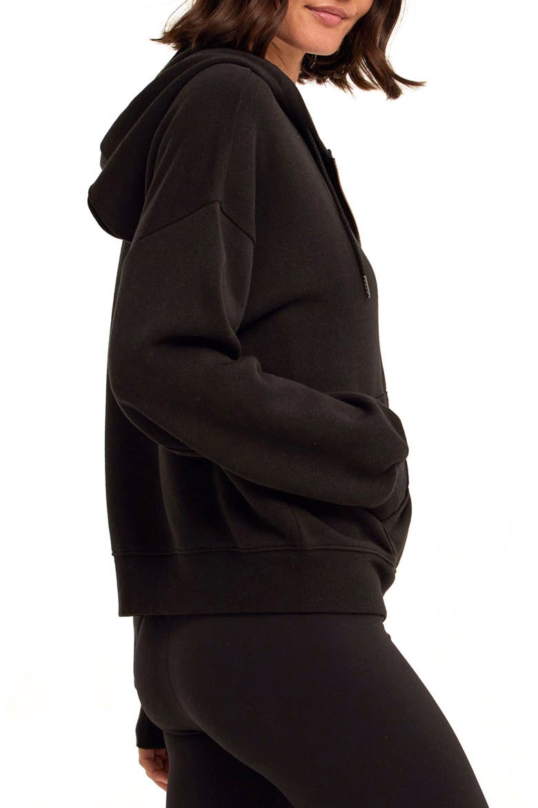 Corissa Oversize Fleece Hoodie, Alternate, color, BLACK
