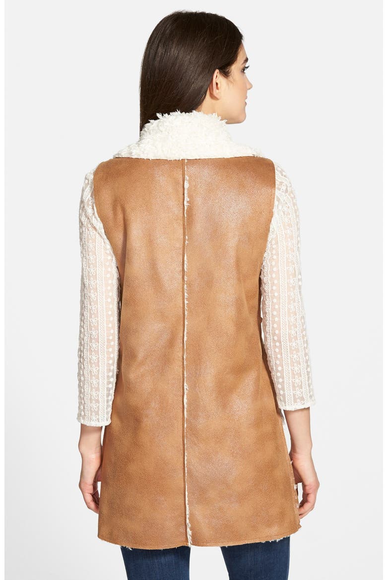 Faux Shearling Vest (Nordstrom Exclusive), Alternate, color, TAUPE