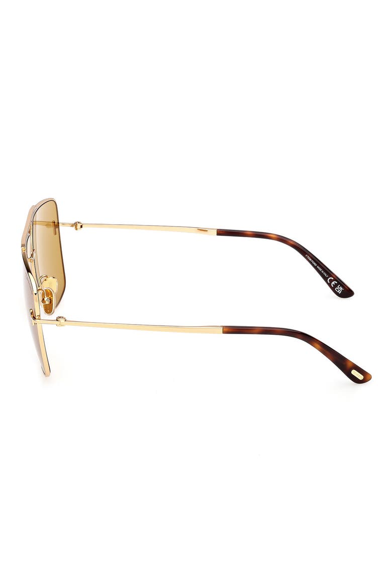 Eliott 59mm Navigator Sunglasses, Alternate, color, YELLOW GOLD / VICUNA LENS