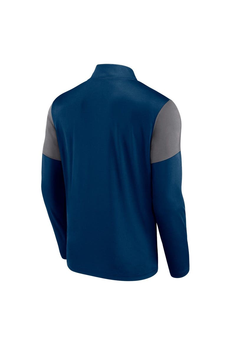 Men's Fanatics Branded Deep Sea Blue Seattle Kraken Logo Quarter-Zip Top, Alternate, color, Navy