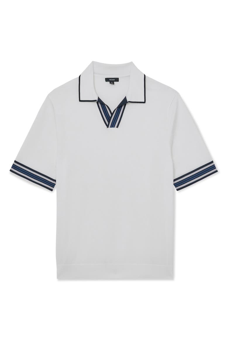 Reiss Poole Tipped Polo, Alternate, color, White