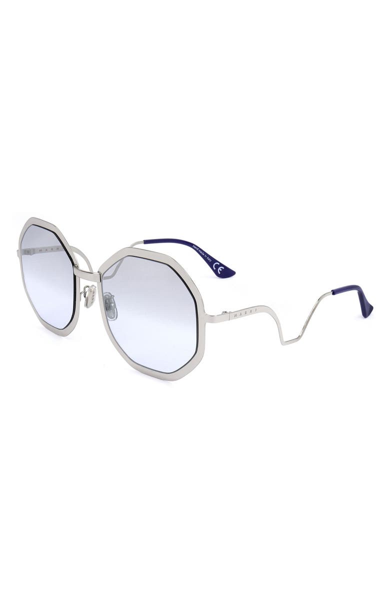 Marni 58mm Round Sunglasses, Alternate, color, Silver / Grey