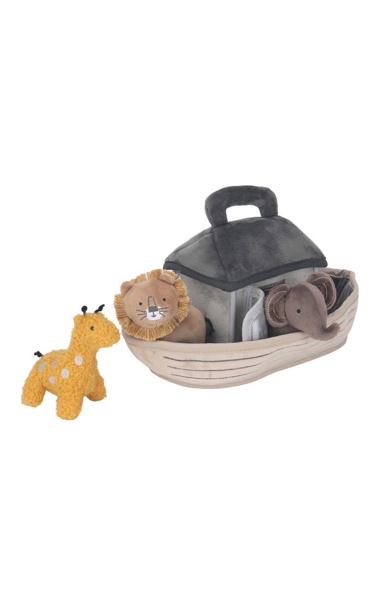 Lambs & Ivy Baby Noah Interactive Plush Boat/Ark with Stuffed Animal Toys, Alternate, color, Taupe