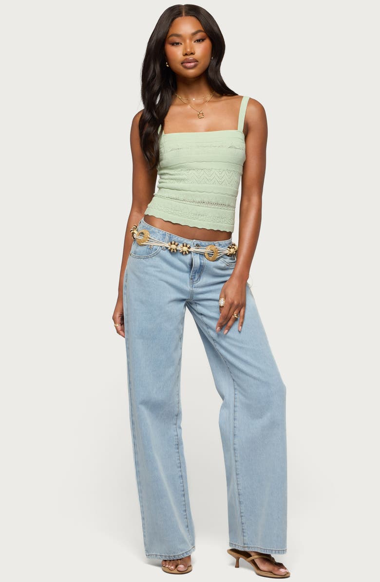 EDIKTED Naia Pointelle Camisole, Alternate, color, 