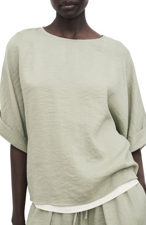 Oversize Cuffed Sleeve Top