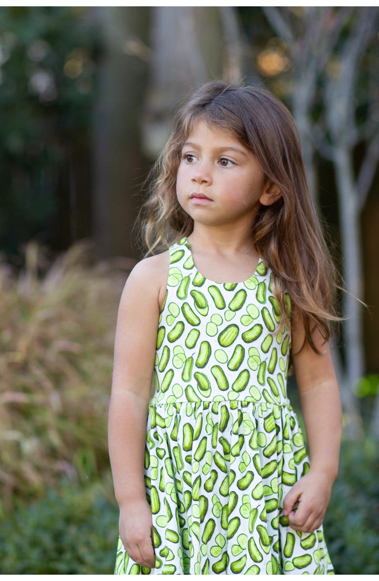 WORTHY THREADS Girls Cross Back Dress, Alternate, color, Pickles