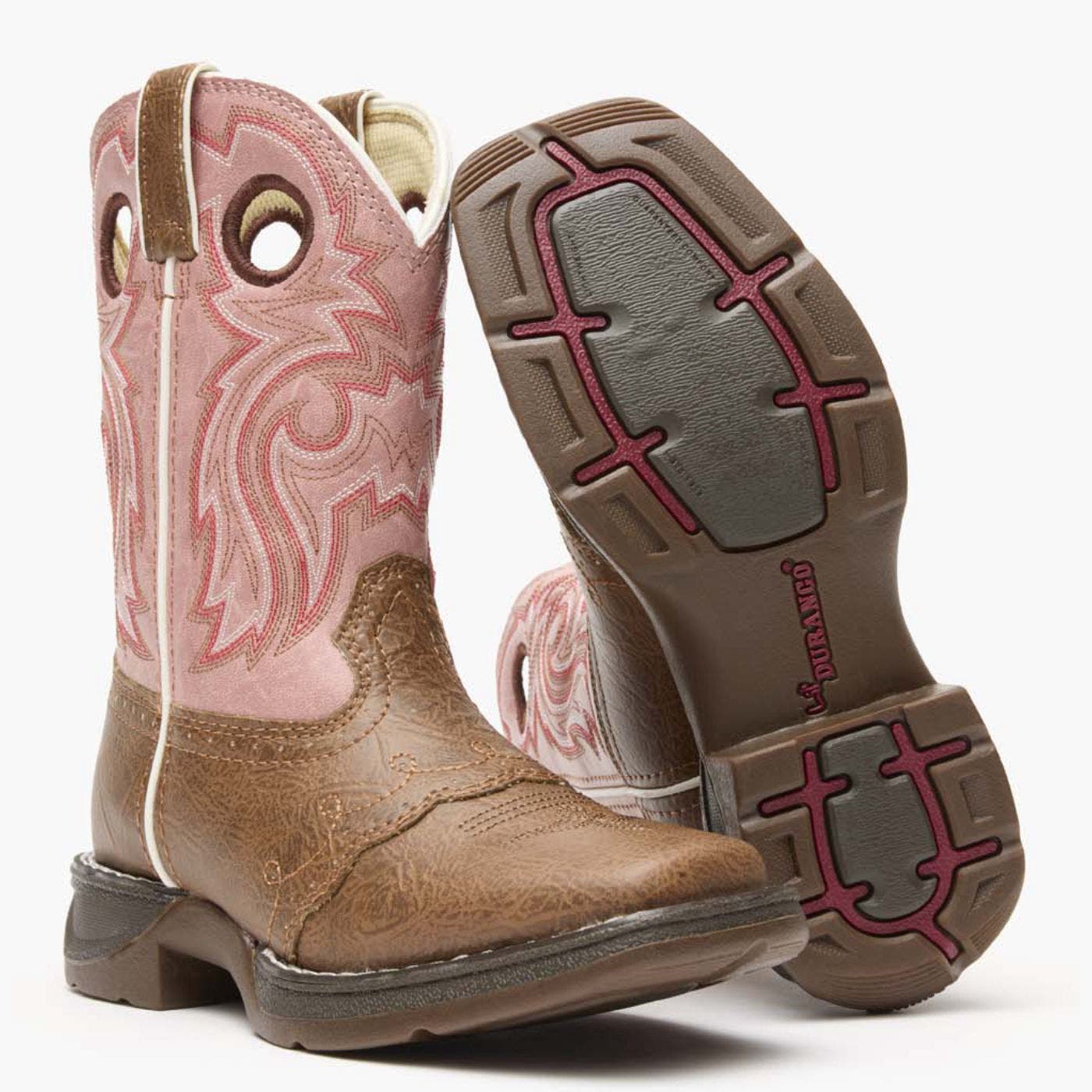 DURANGO Lil' Little Kids' Western Boot, Alternate, color, Tan And Pink