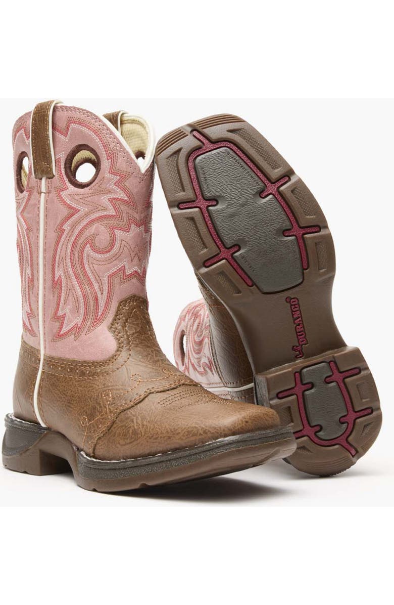 DURANGO Lil' Little Kids' Western Boot, Alternate, color, Tan And Pink