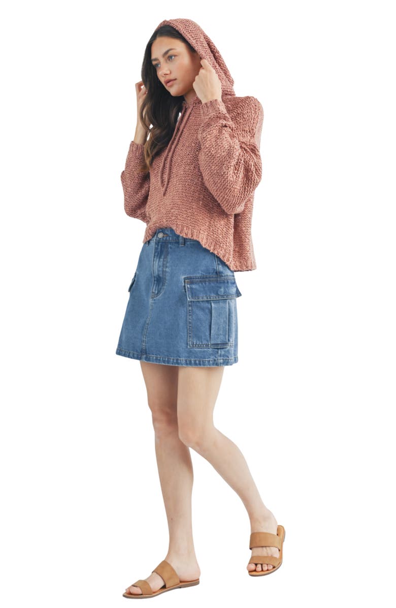 WISHLIST Textured Metallic Hoodie, Alternate, color, Rose