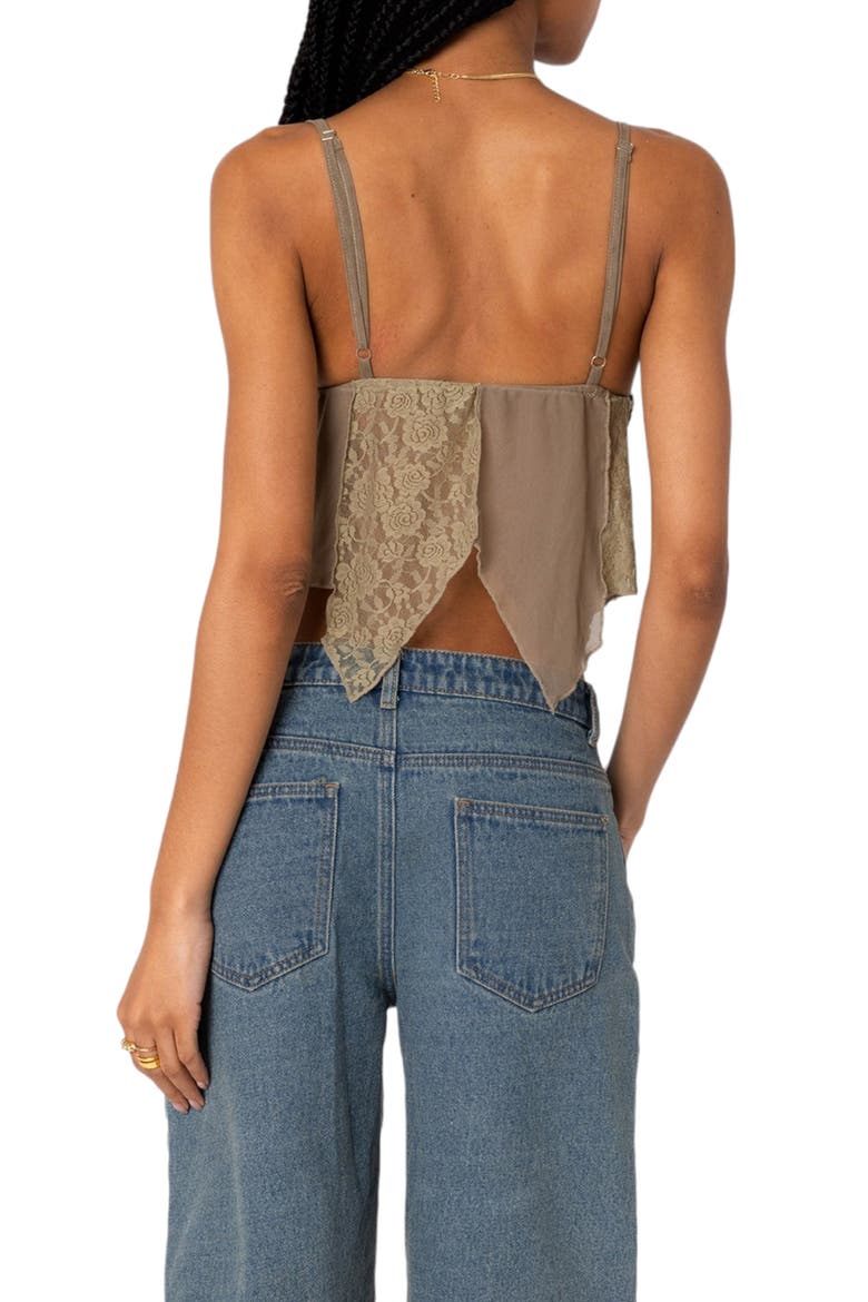Patchwork Lace Camisole, Alternate, color, OLIVE