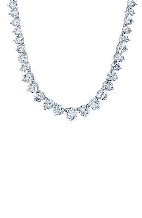 Graduated Cubic Zirconia Tennis Necklace