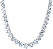 Crislu Graduated Cubic Zirconia Tennis Necklace