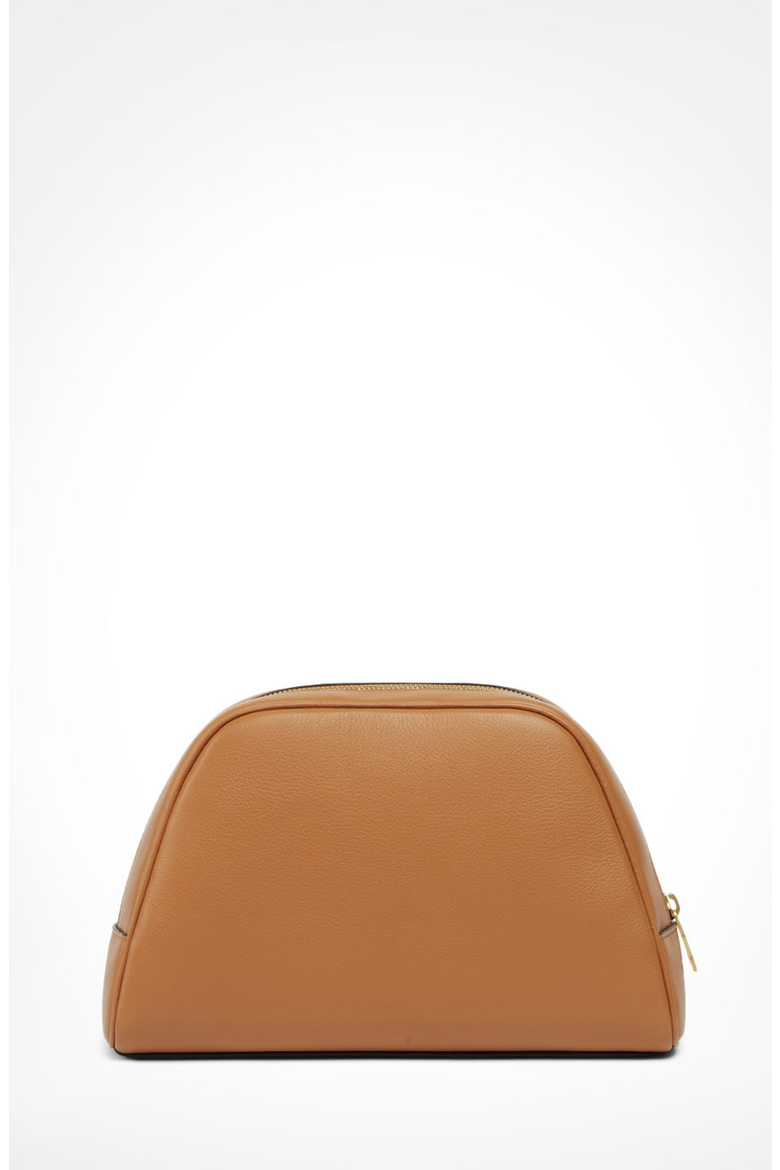 Necessaire Calfskin Zipped Toiletry Bag, Alternate, color, Walnut