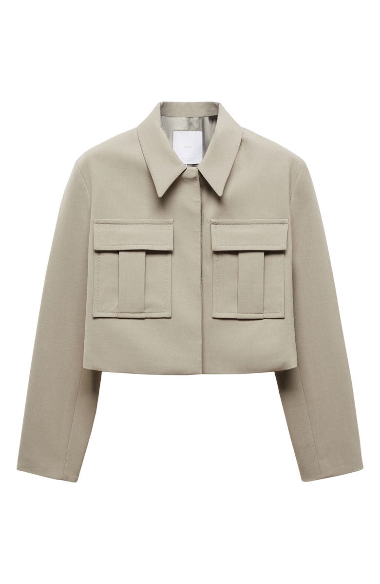 MANGO Crop Utility Jacket, Alternate, color,