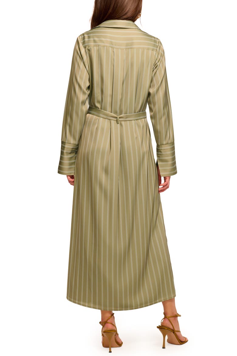 Miriam Long Sleeve Shirtdress, Alternate, color, SAFARI GREEN SEASIDE