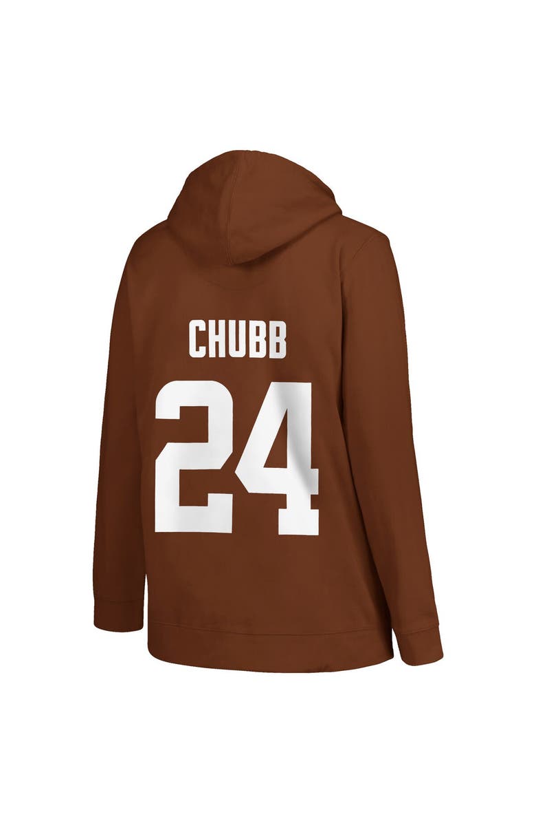 PROFILE Women's Profile Nick Chubb Brown Cleveland Browns Plus Size Player Name & Number Pullover Hoodie, Alternate, color, 
