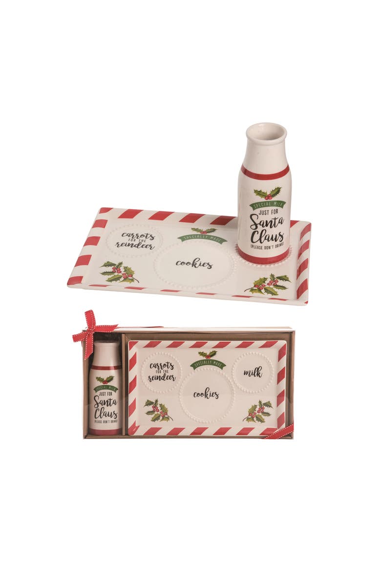 Dolomite Christmas Santa Milk, Cookie, Carrot Plate Set, Main, color, Multicolored