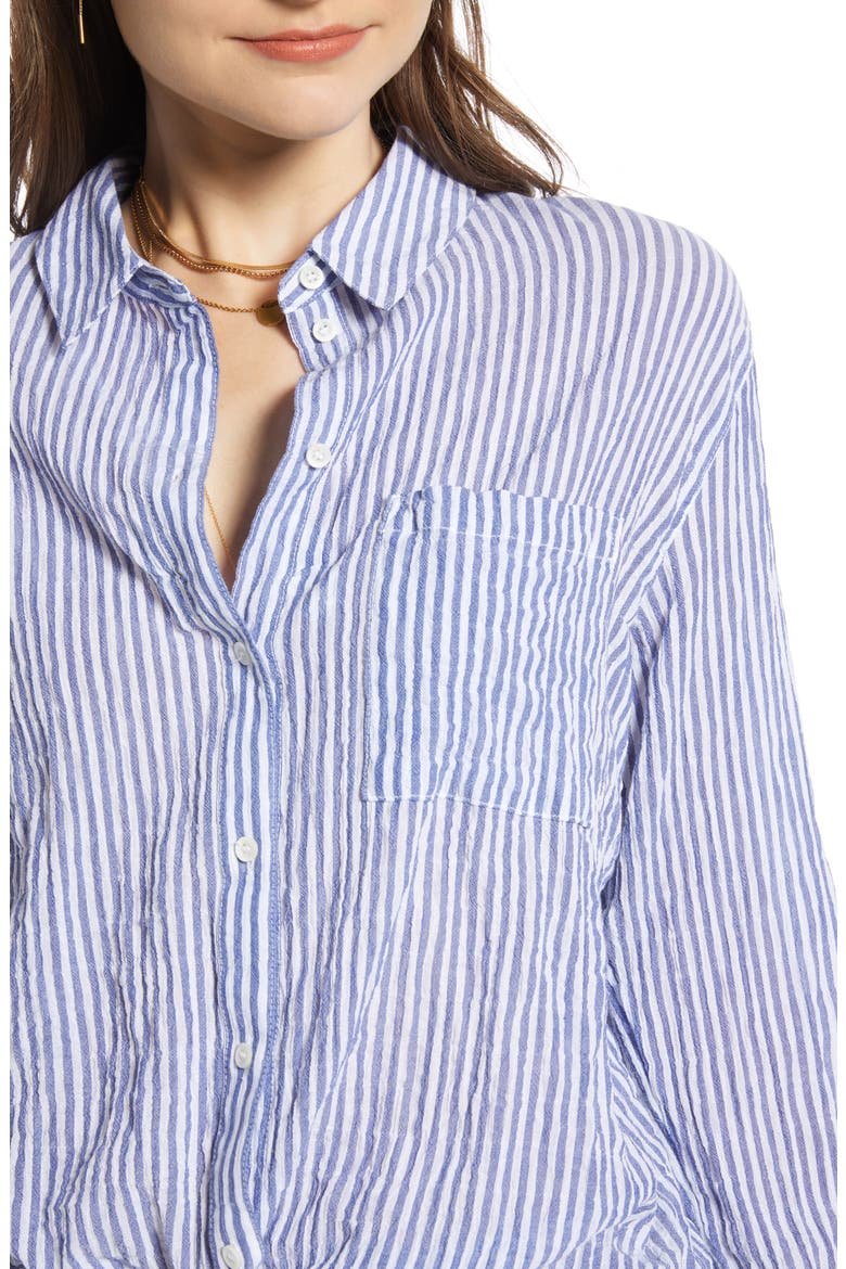 Breezy Boyfriend Shirt, Alternate, color, BLUE- WHITE CRINKLE EVEN STP