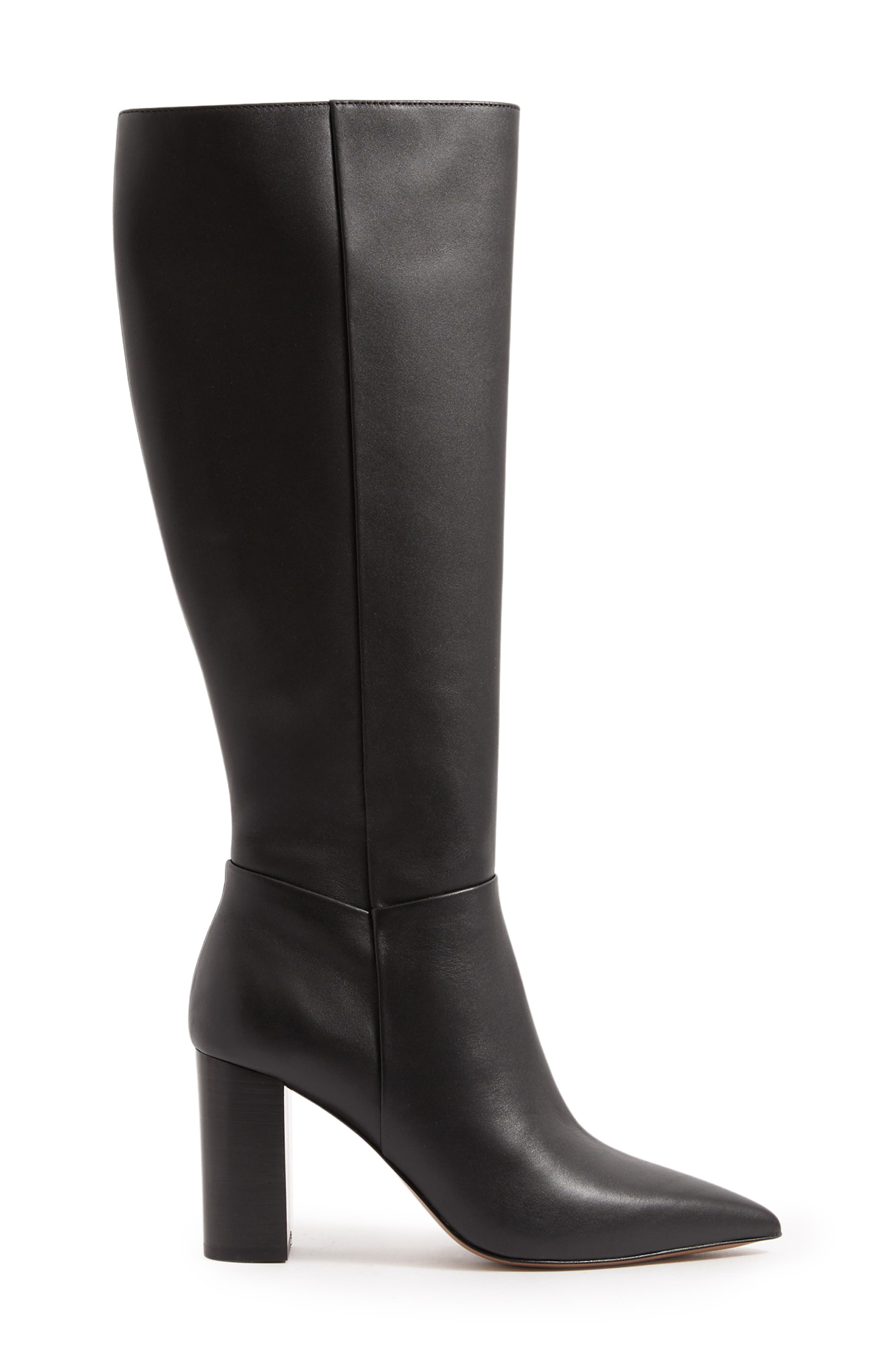 Reiss Bianca Pointed Toe Knee High Boot, Alternate, color, Black