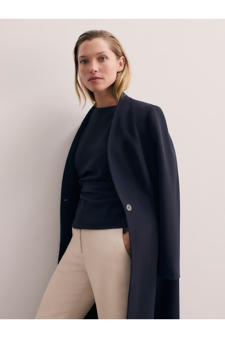 Finchley Crepe Coat, Alternate, color, Navy