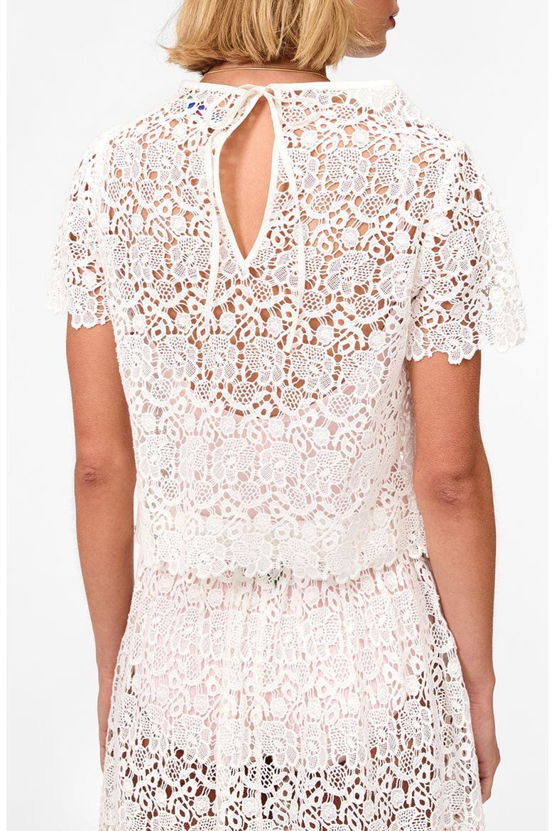 LouLou Lace Cotton Top, Alternate, color, MILK