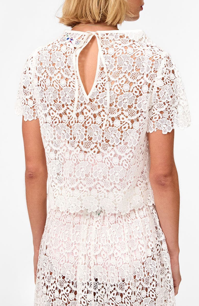 Clare V. LouLou Lace Cotton Top, Alternate, color, Milk