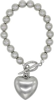 Velvet Luna Hematite Bracelet With Heart Charm