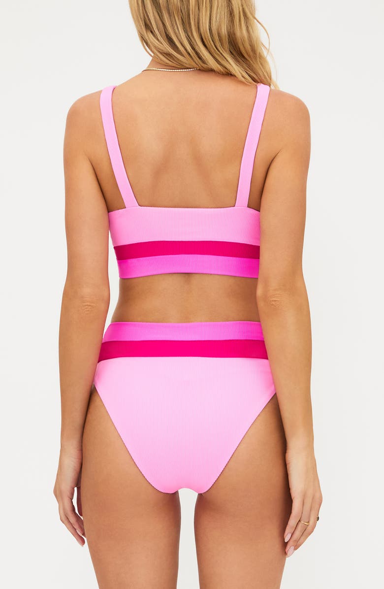 Beach Riot Heidi Stripe Bikini Bottoms, Alternate, color, Peak Pink Colorblock
