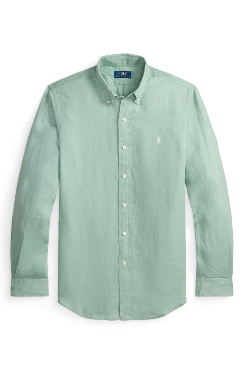 Polo Ralph Lauren Classic Fit Linen Button-Down Shirt, Alternate, color, Faded Mint