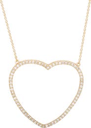 SOUZANA by Suzy Levian 14K Gold Diamond Large Heart Pendant Necklace