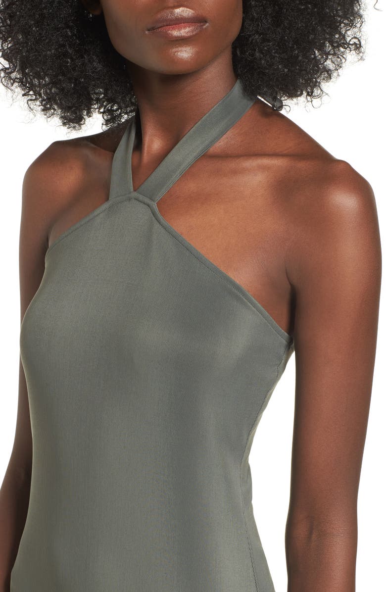 Leith Halter Body-Con Dress, Alternate, color, Olive Sarma